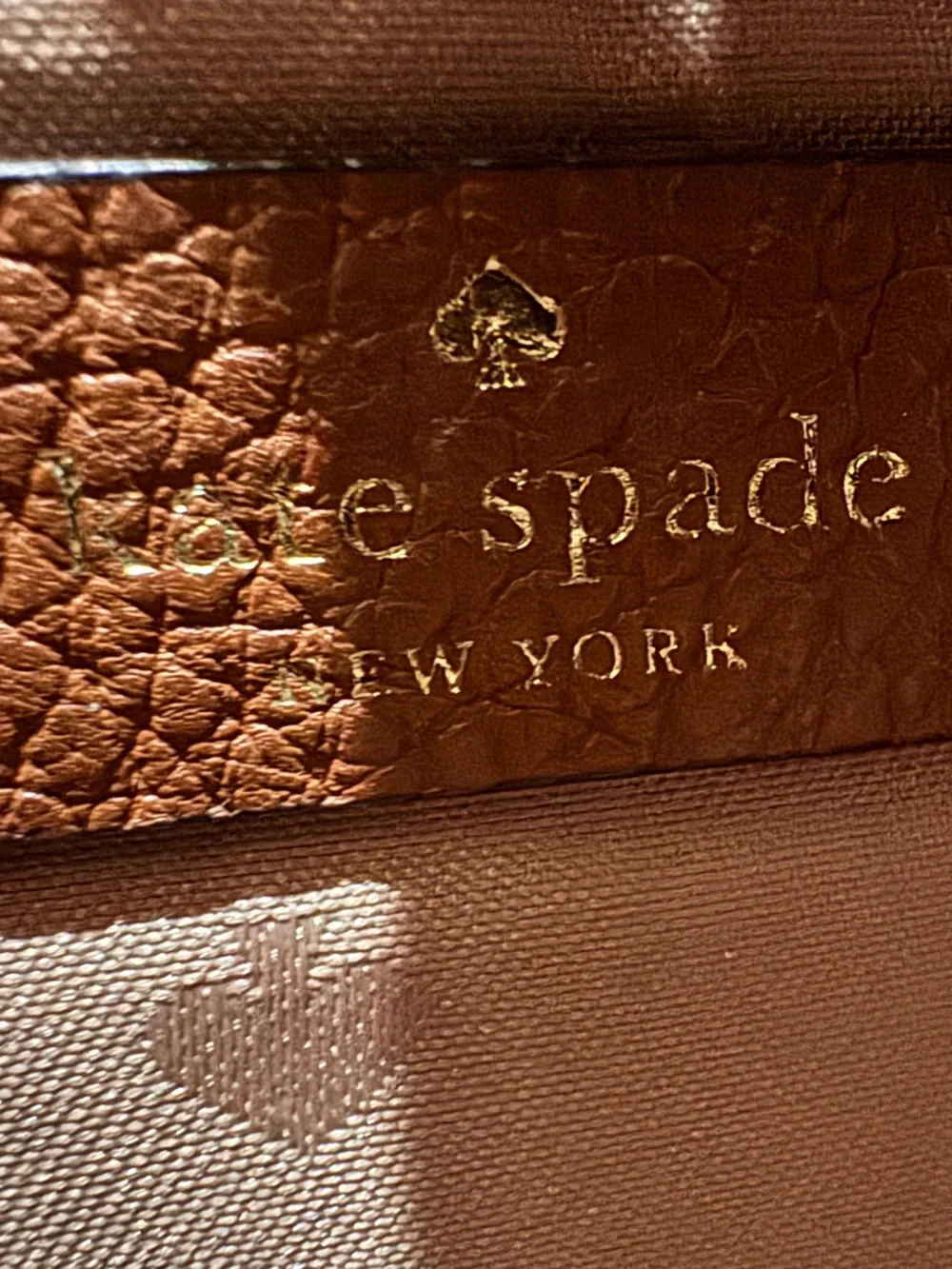 Kate Spade S338 Pebbled Leather Cognac Crossbody Bag Adjustable Strap